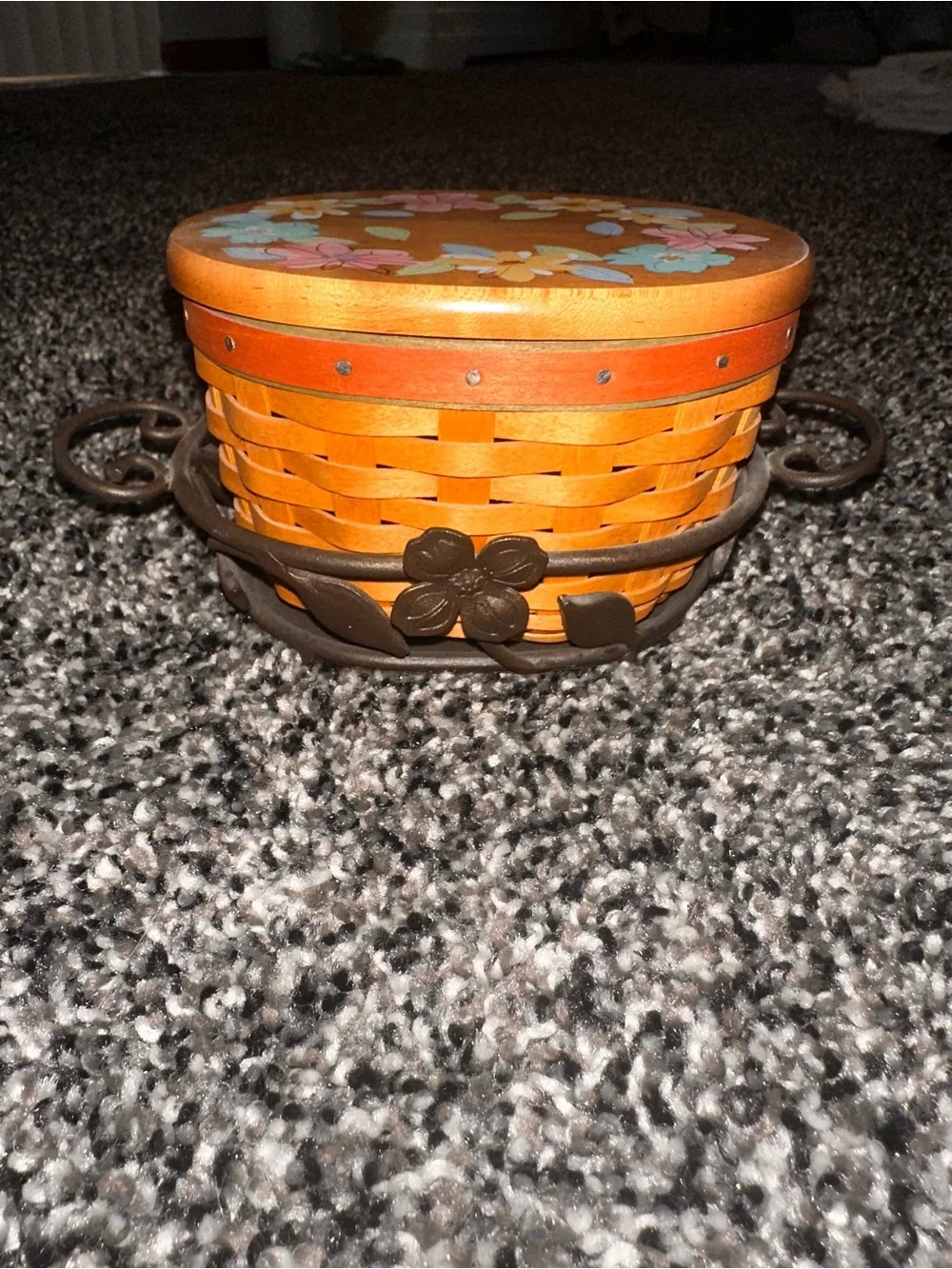 Longaberger Floral Basket with holder